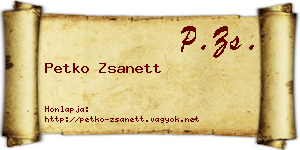 Petko Zsanett névjegykártya