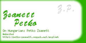 zsanett petko business card